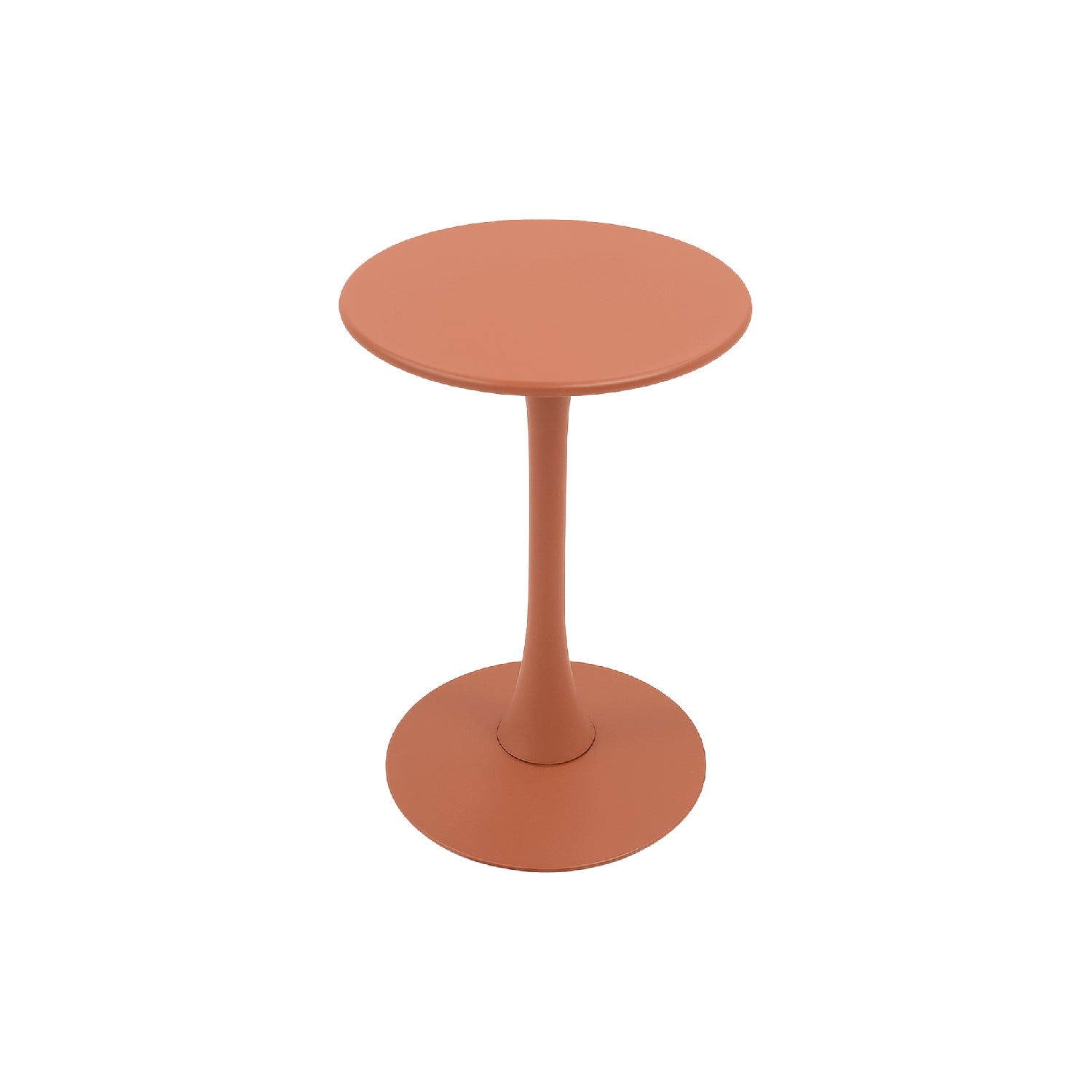 Mesa Alta Naranja Mallorca en Fondo Blanco Vista En Perspectiva