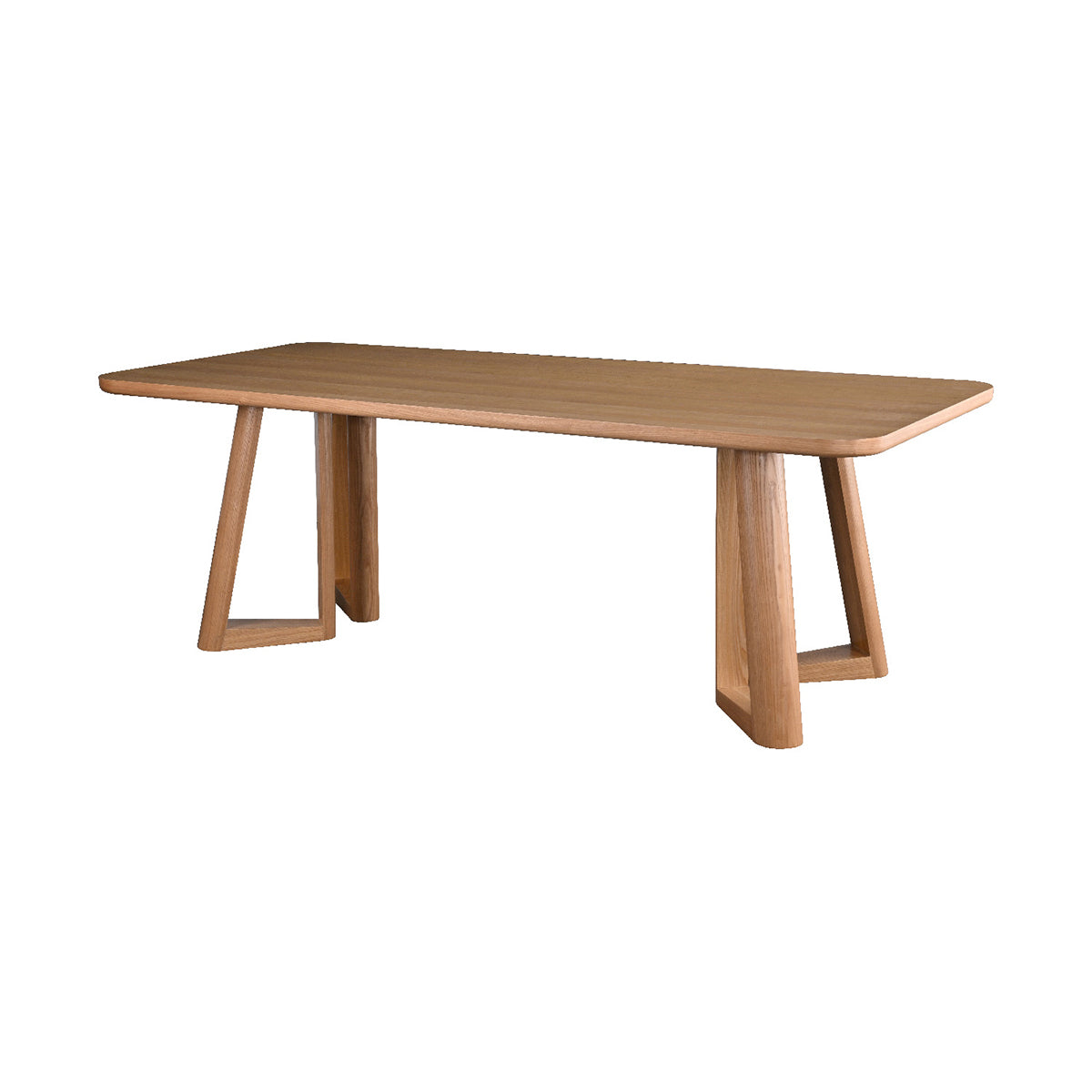 Mesa de comedor Jaipur Natural fondo blanco vista en perspectiva frontal