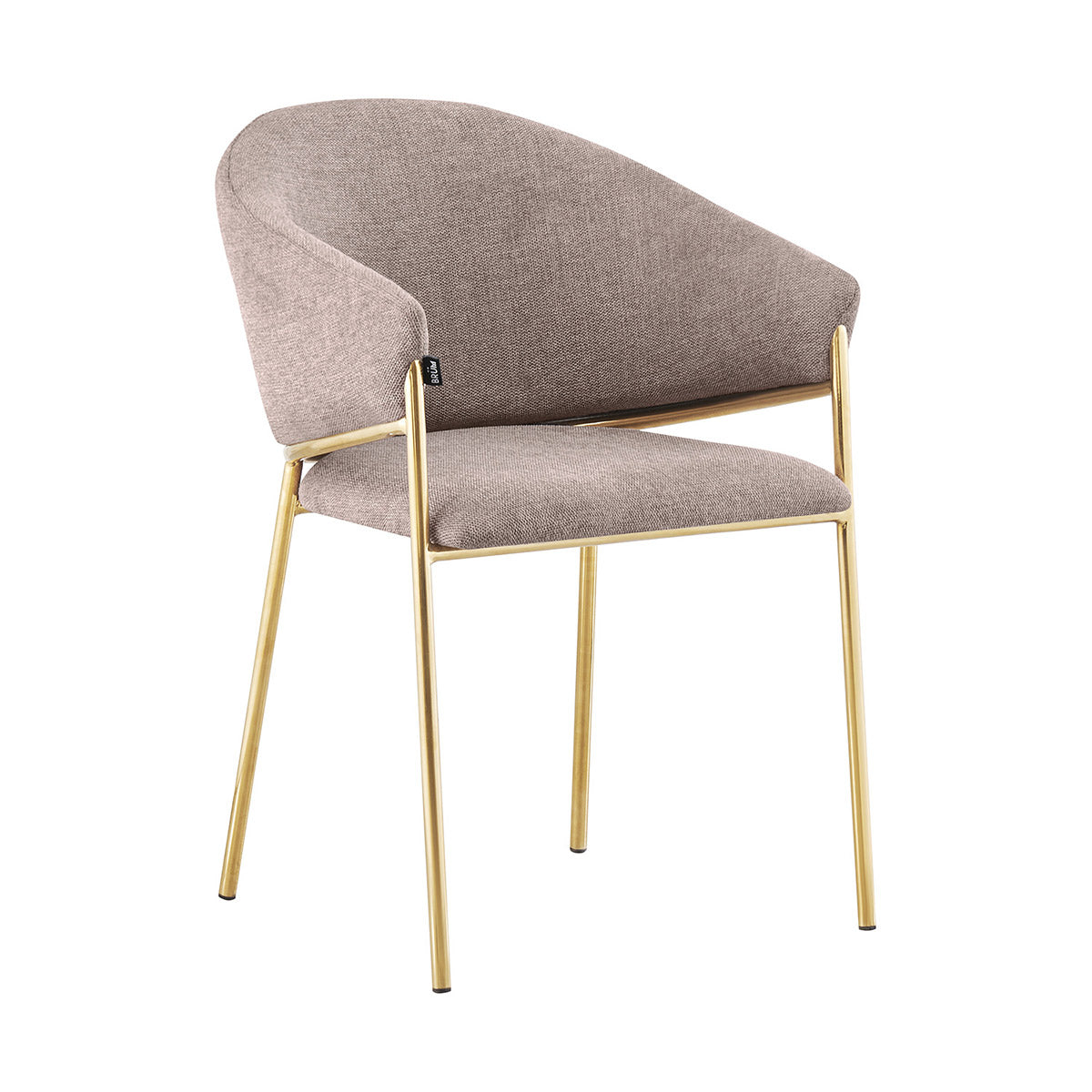 Silla Berlin Taupe Fondo Blanco Vista en Perspectiva