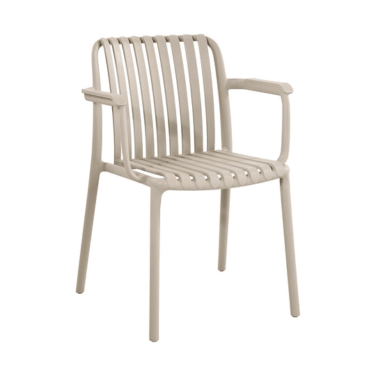 Silla de Exterior Menorca Beige Vista en Perspectiva