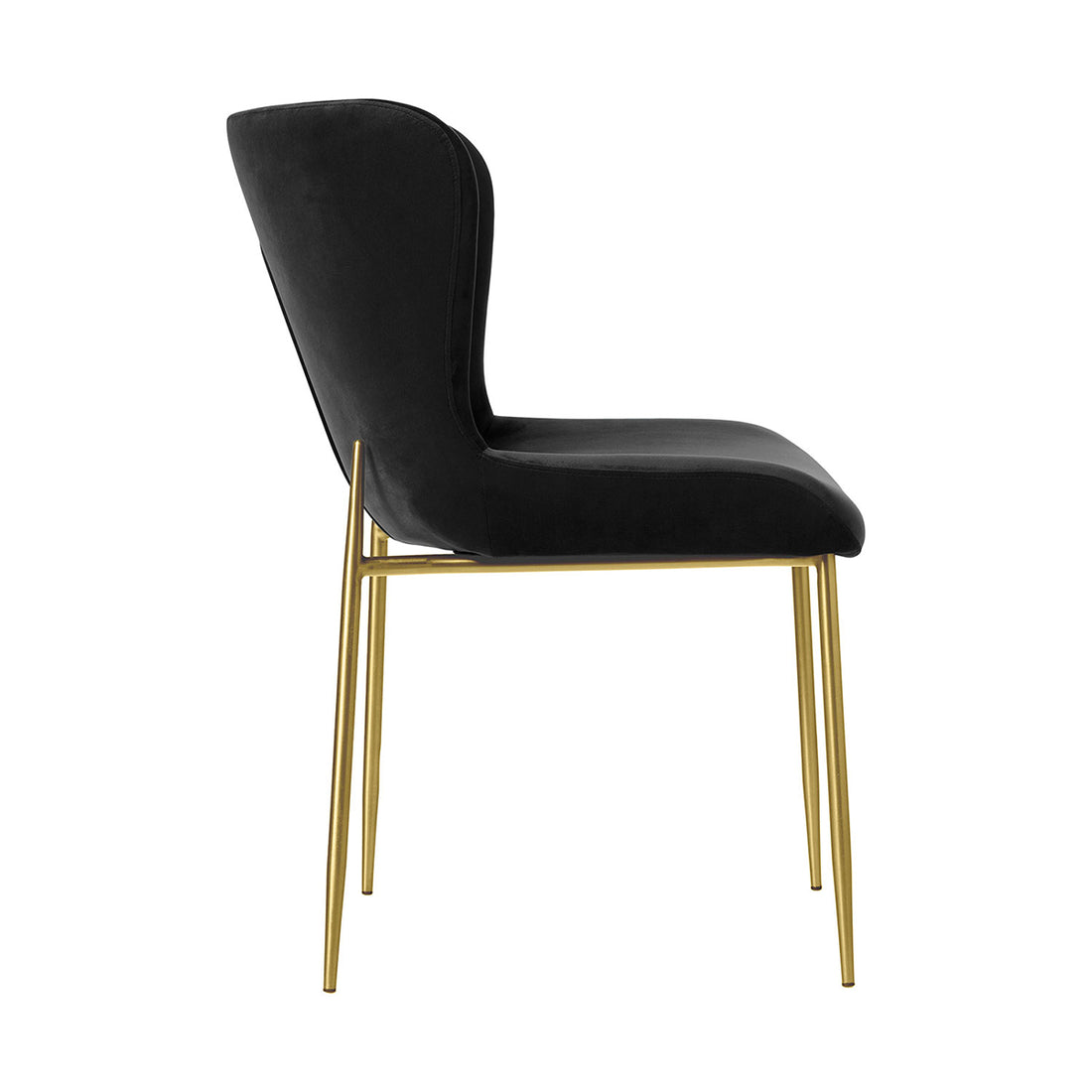 Silla Parana Velvet Negra Vista Lateral