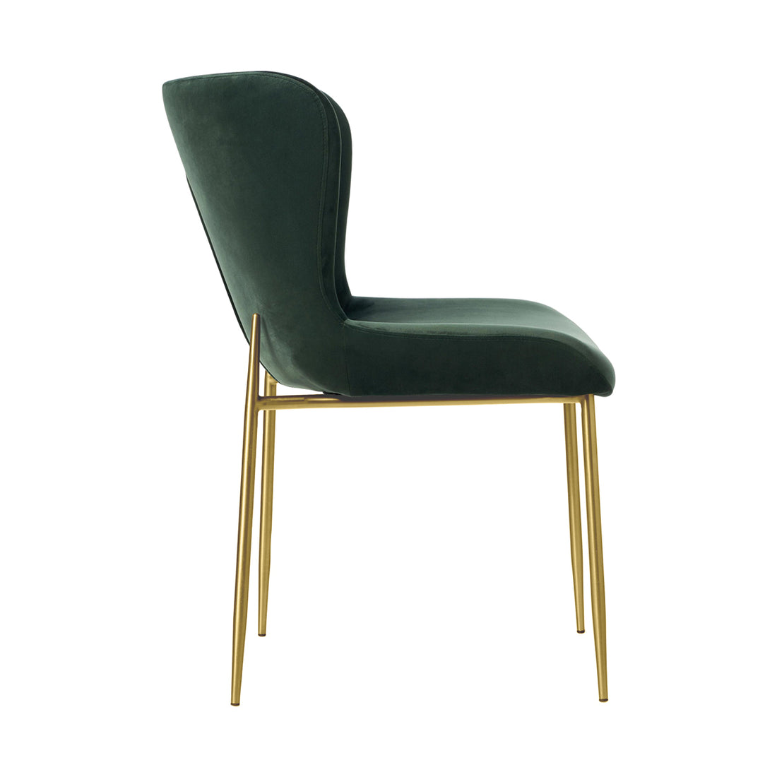 Silla Parana Velvet Verde Vista Lateral
