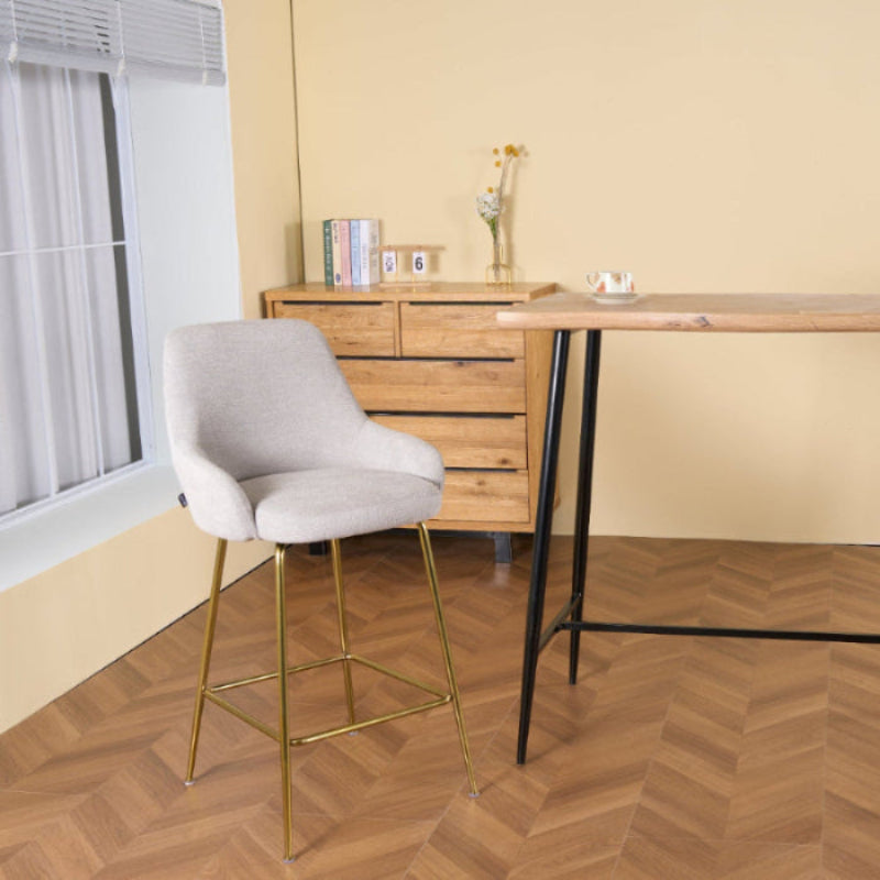 Banco Galicia Grey Pata Dorada En Desayunador Vista En Perspectiva