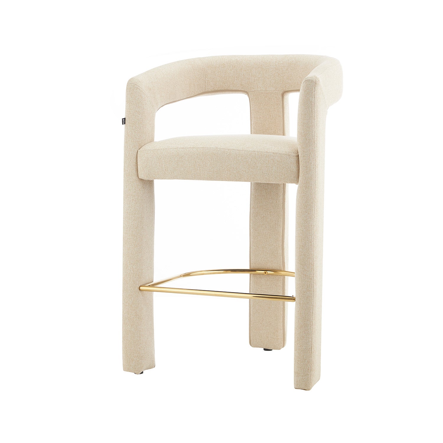 Banco Oman Beige Vista en Perspectiva con Fondo Blanco