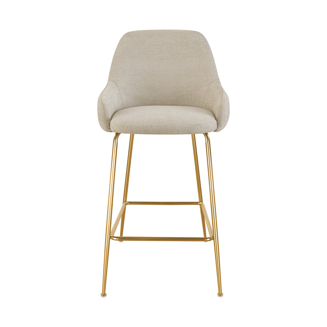 Banco Galicia Beige Pata Dorada Vista Frontal
