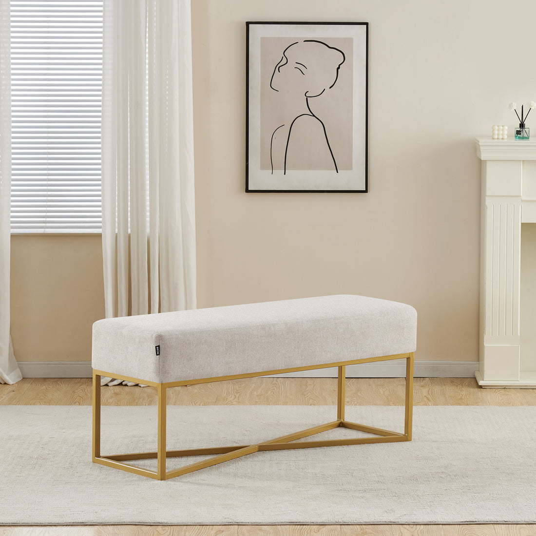 Banca Annecy 110cm Beige Vista de producto 2