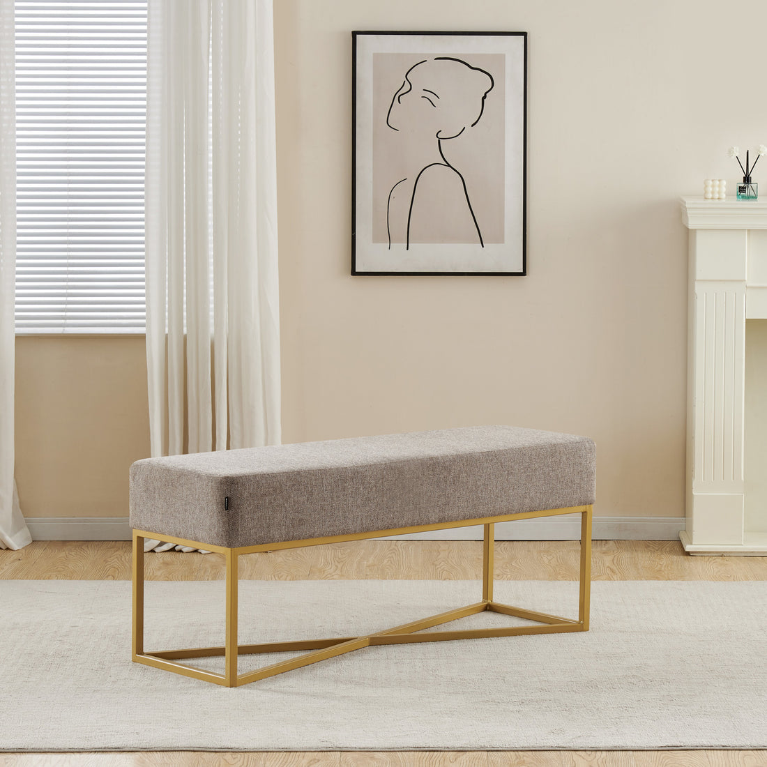 Banca Annecy 110cm Taupe Vista de producto 4