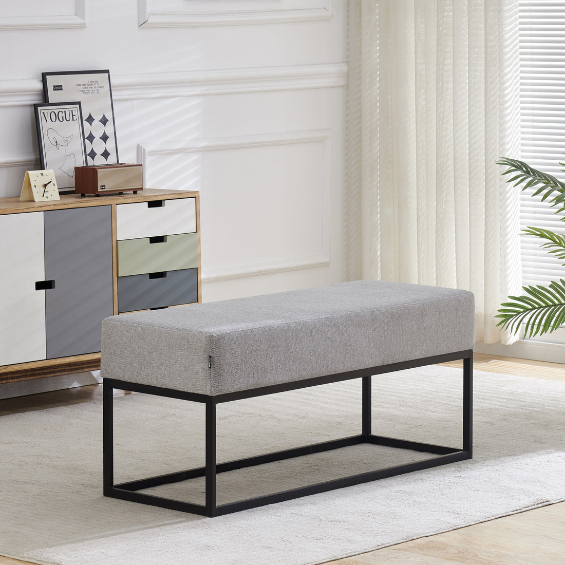 Banca Clermont 110cm Gris Vista de producto 4