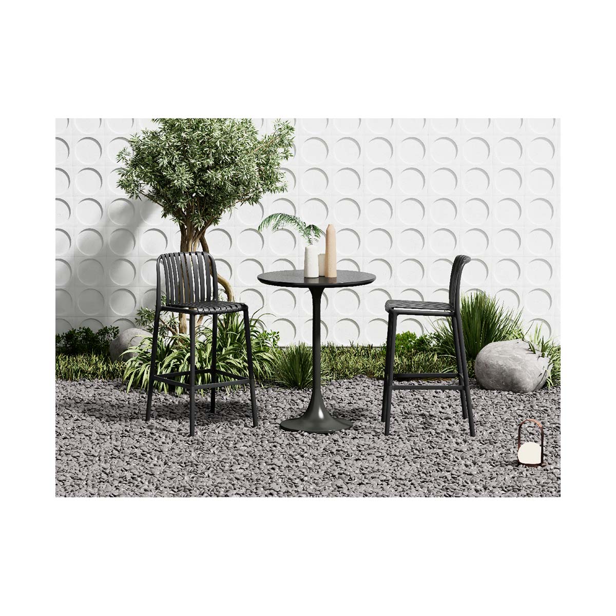 Banco Alto Exterior Menorca Black Life Style