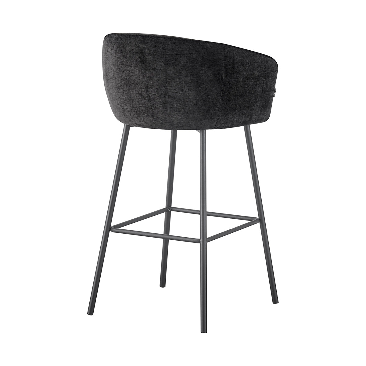 Banco Alto Miami Negro Vista en Perspectiva Trasera