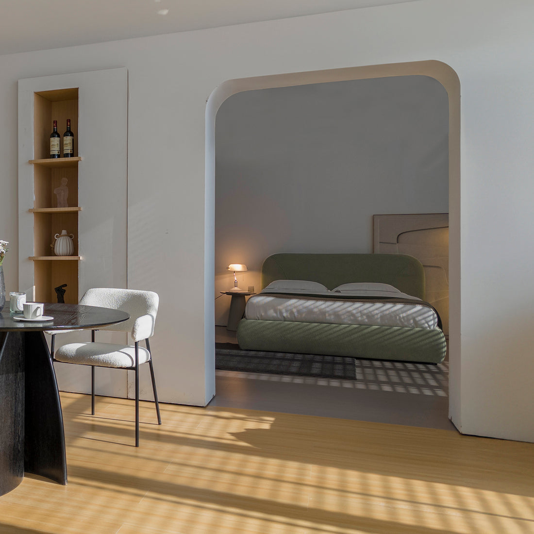 FOTO LIFESTYLE DE LA CAMA MATIMONIAL VIGO VISTA DESDE OTRA HABITACIÓN
