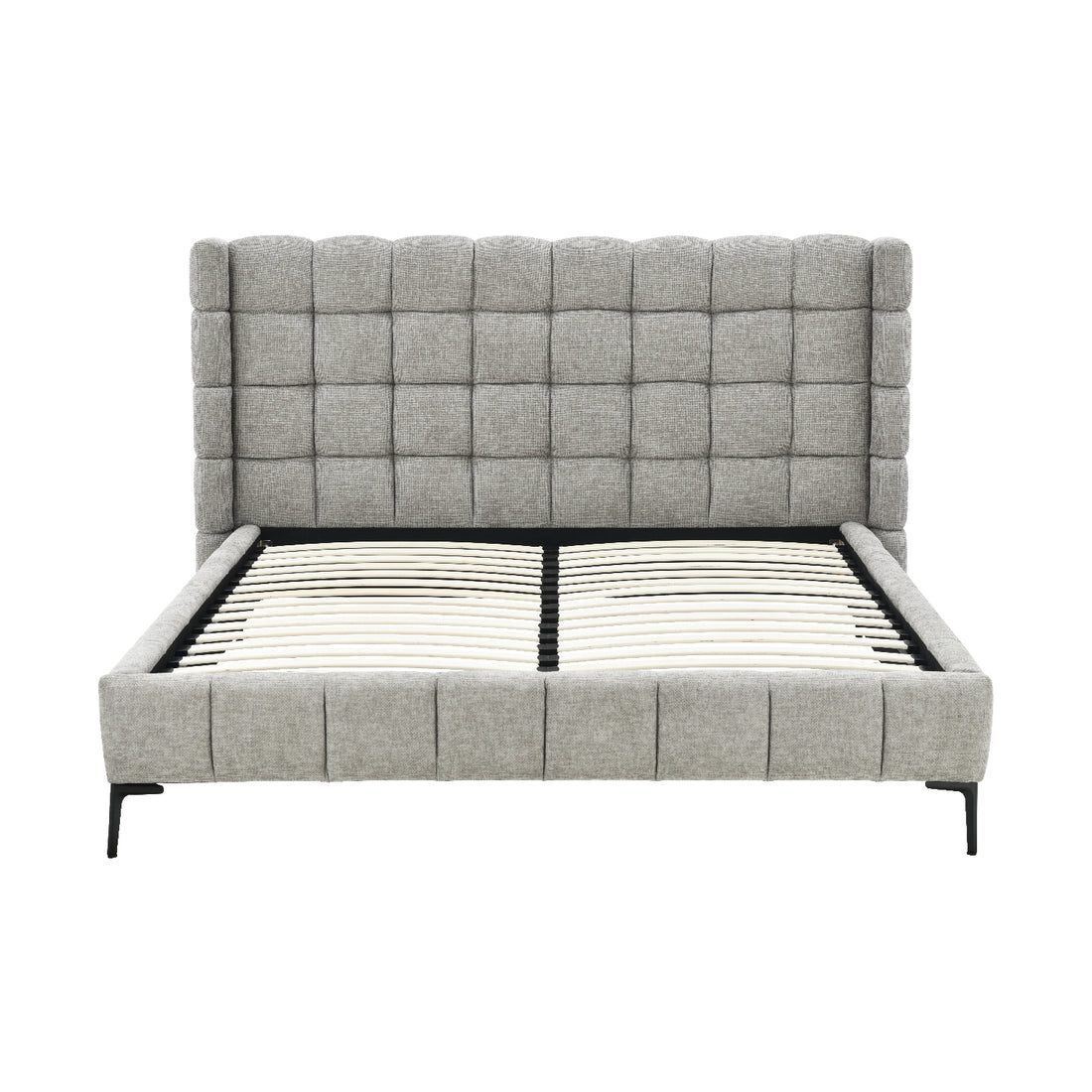 Cama Toledo Queen Gris Vista Frontal