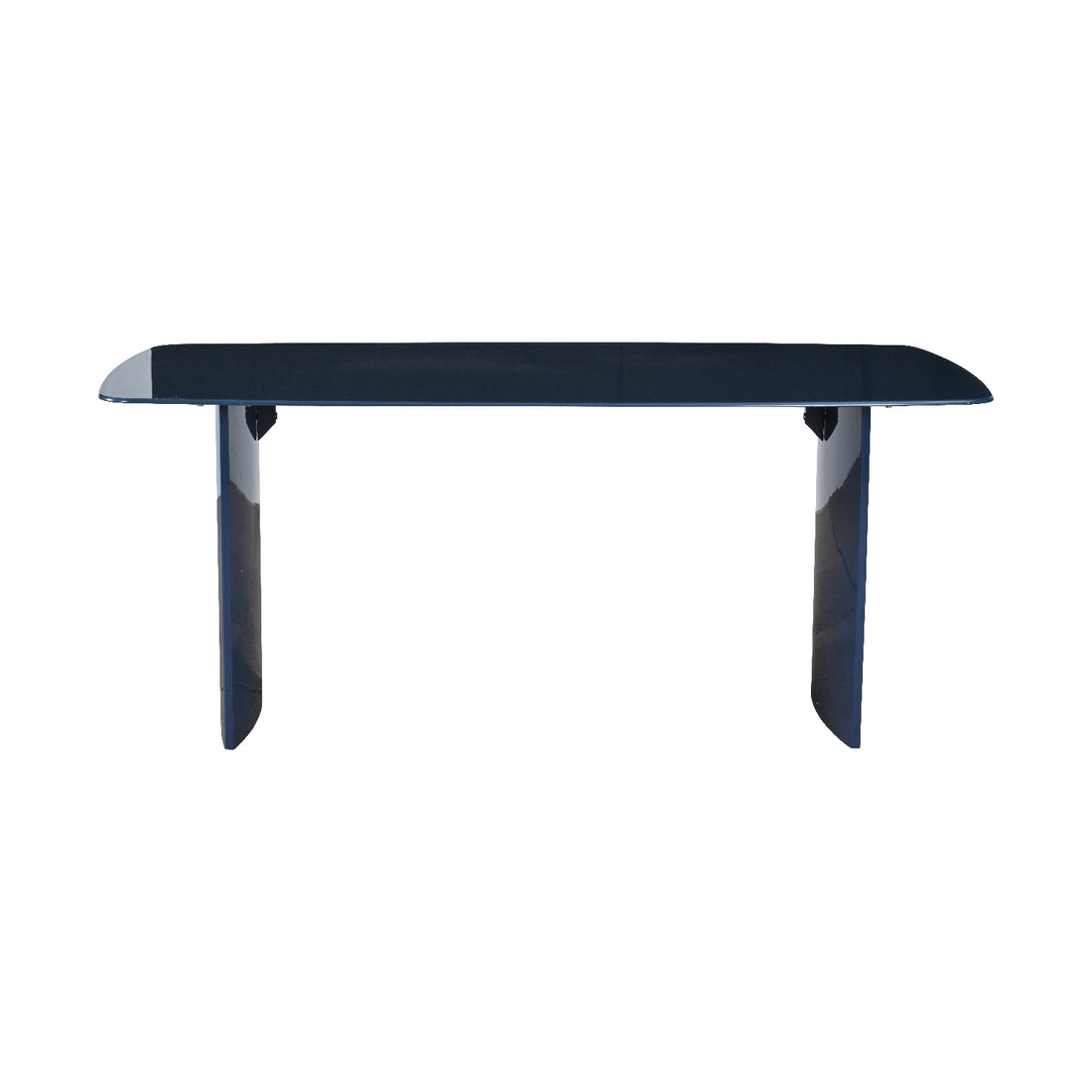 Mesa de Comedor Cali Azul Vista lateral en fondo blanco