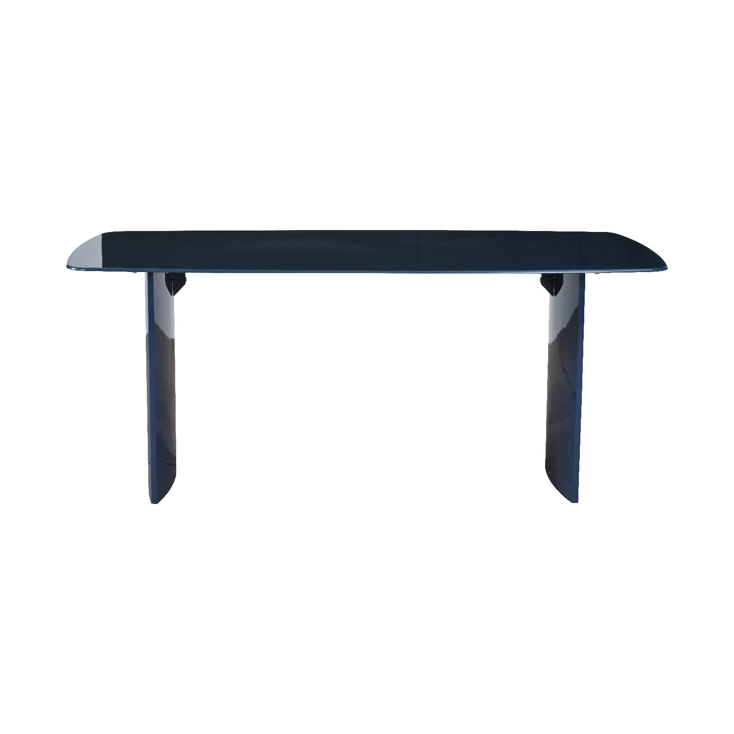 Mesa de Comedor Cali Azul Vista lateral en fondo blanco