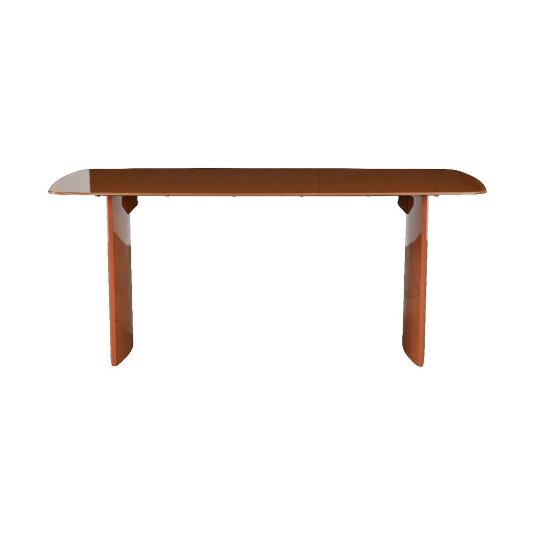 Mesa de Comedor Cali Naranja Vista Lateral en fondo blanco