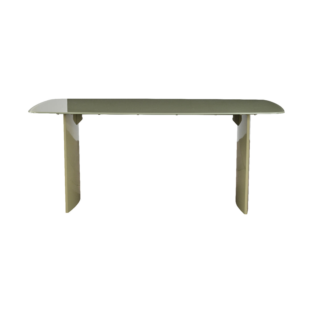 Mesa de Comedor Cali Verde Vista Lateral en fondo blanco