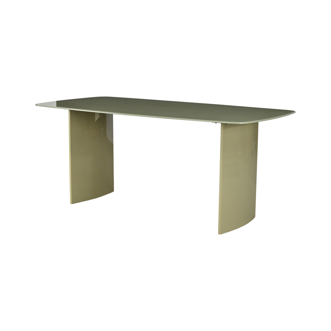 Mesa de Comedor Cali Verde Vista en Perspectiva con Fondo Blanco