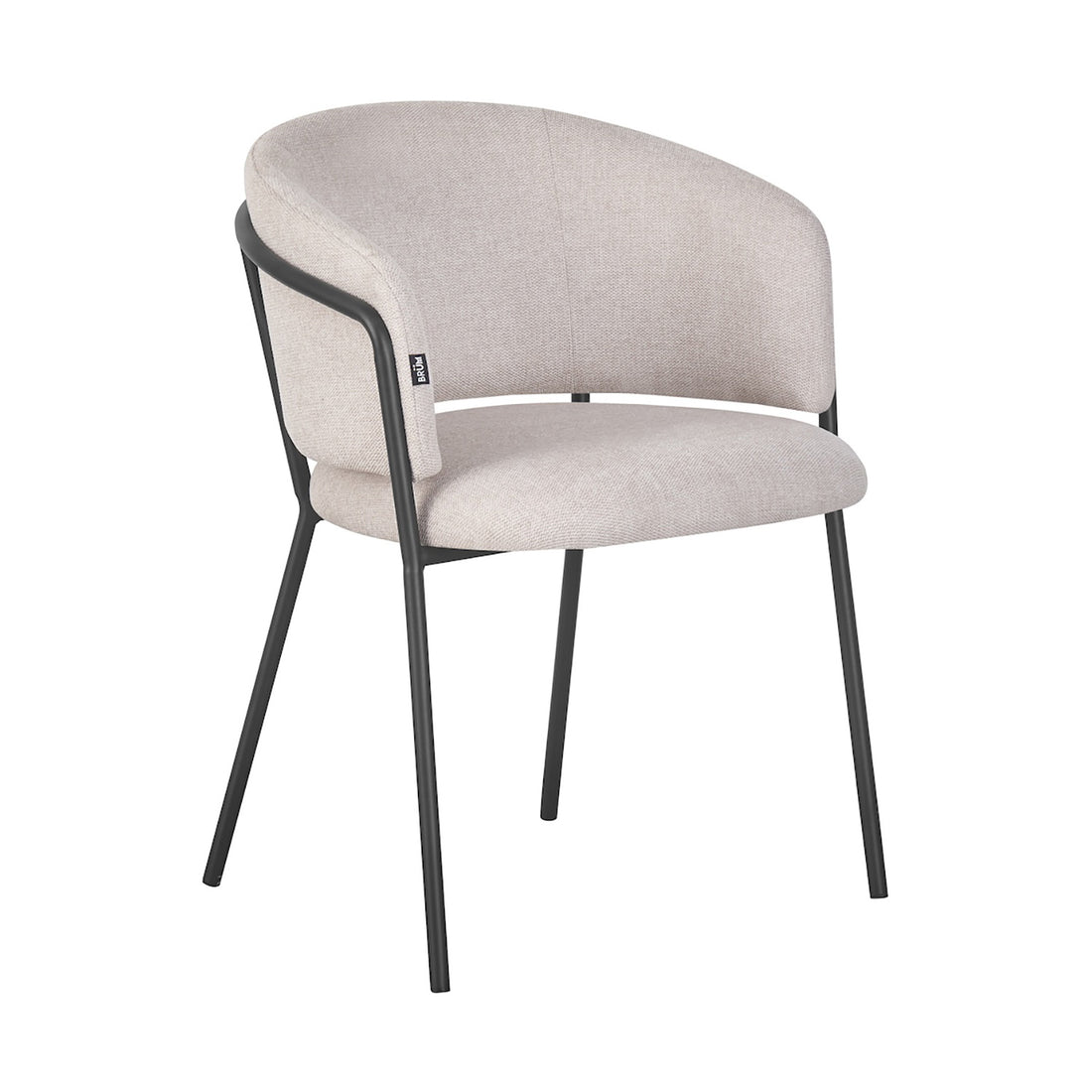 Silla Escocia Beige Pata Negra Vista en Perspectiva