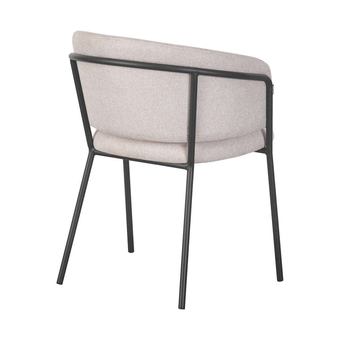 Silla Escocia Beige  Pata Negra Vista En Perspectiva Trasera 