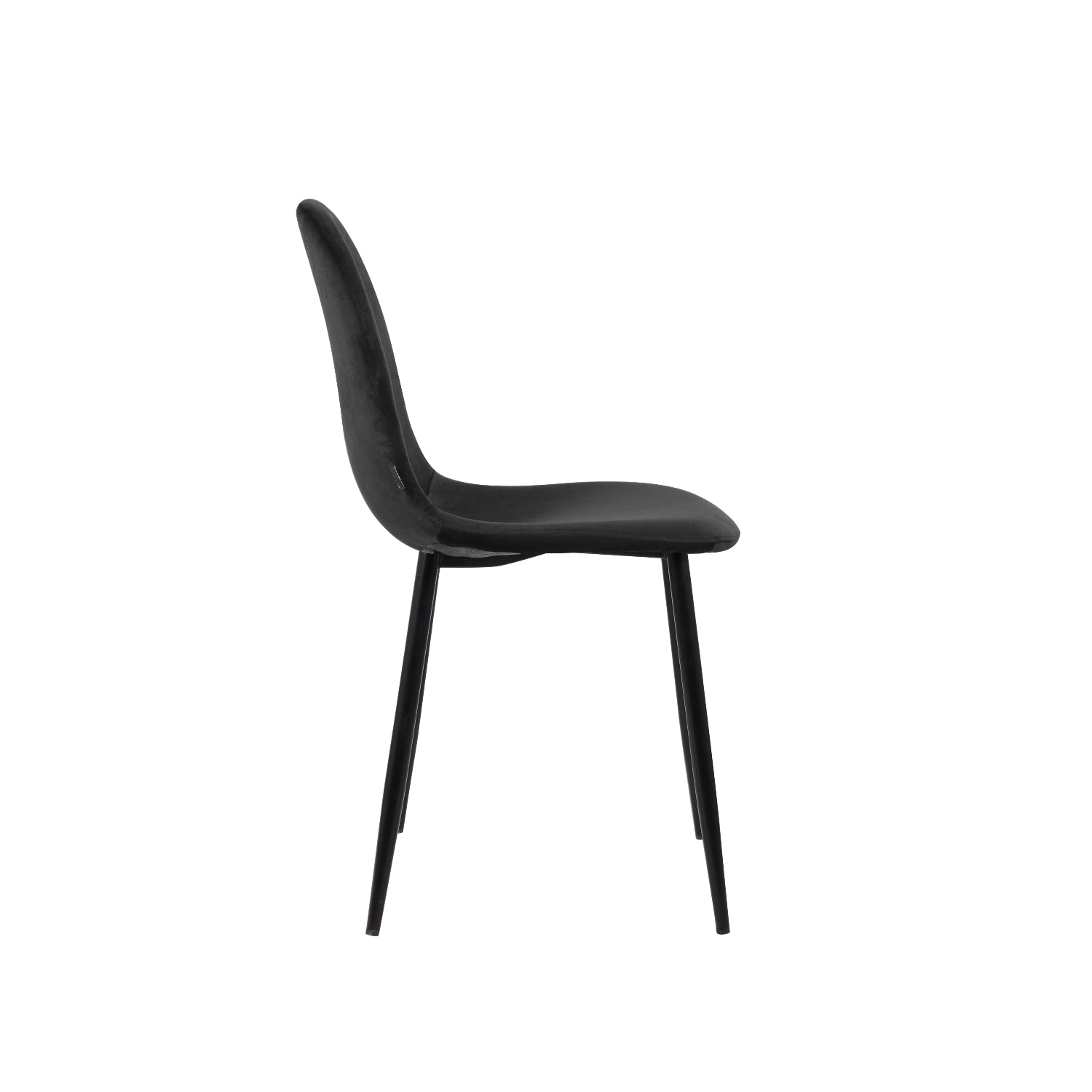 Silla Venecia Velvet Negra Vista Lateral