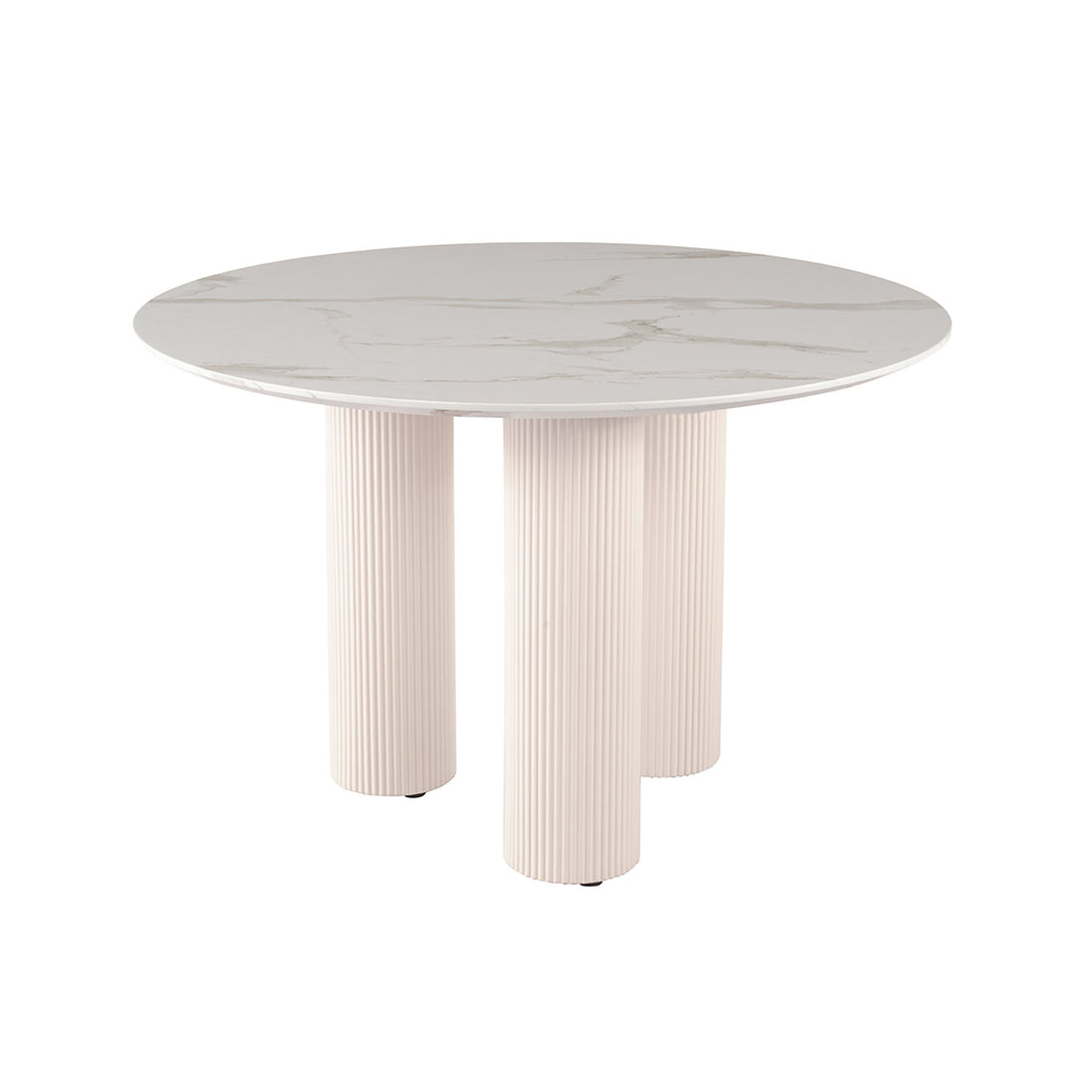 Mesa de Comedor Kos Blanca Vista en Perspectiva