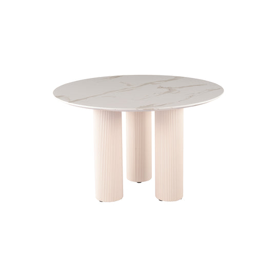 Mesa de Comedor Kos Blanca Vista en Perspectiva