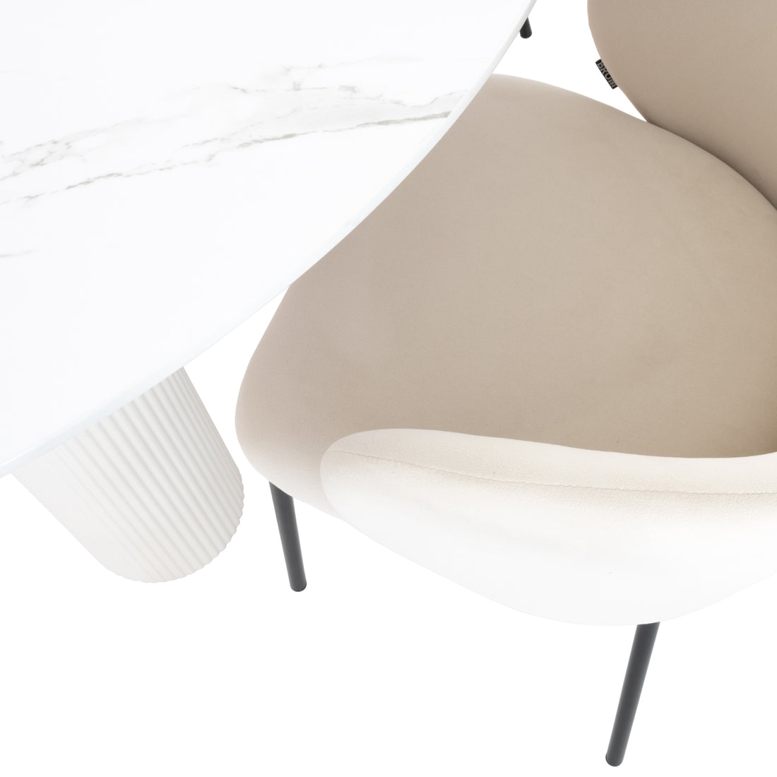 Mesa de Comedor Kos Blanca Vista de Detalle