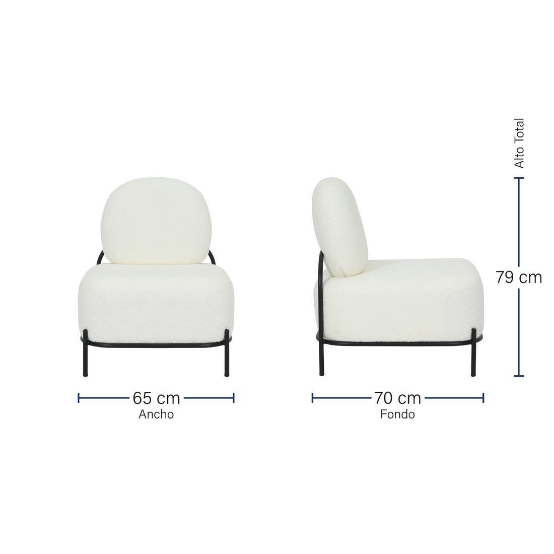 Sillón Individual Chicago Medidas