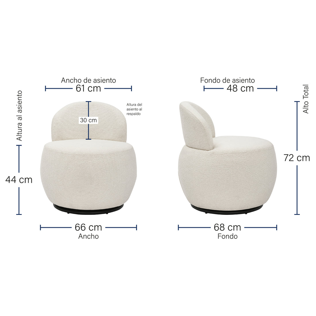 Sillon Finlandia Beige Medidas
