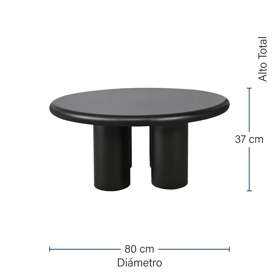 Mesa de Centro Mendoza Negra Medidas