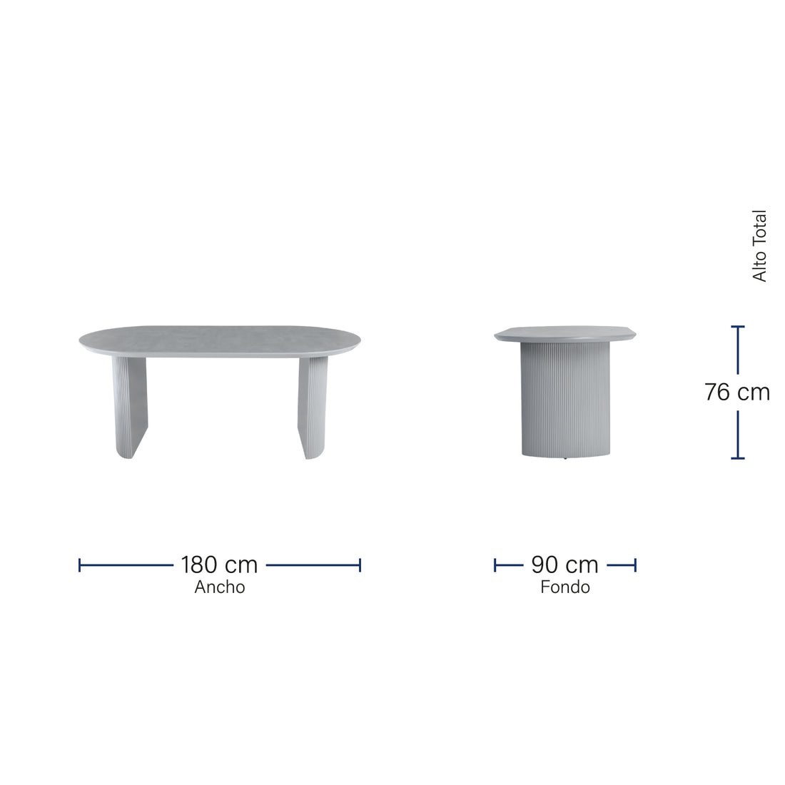 Mesa de Comedor Chipre Gris Medidas