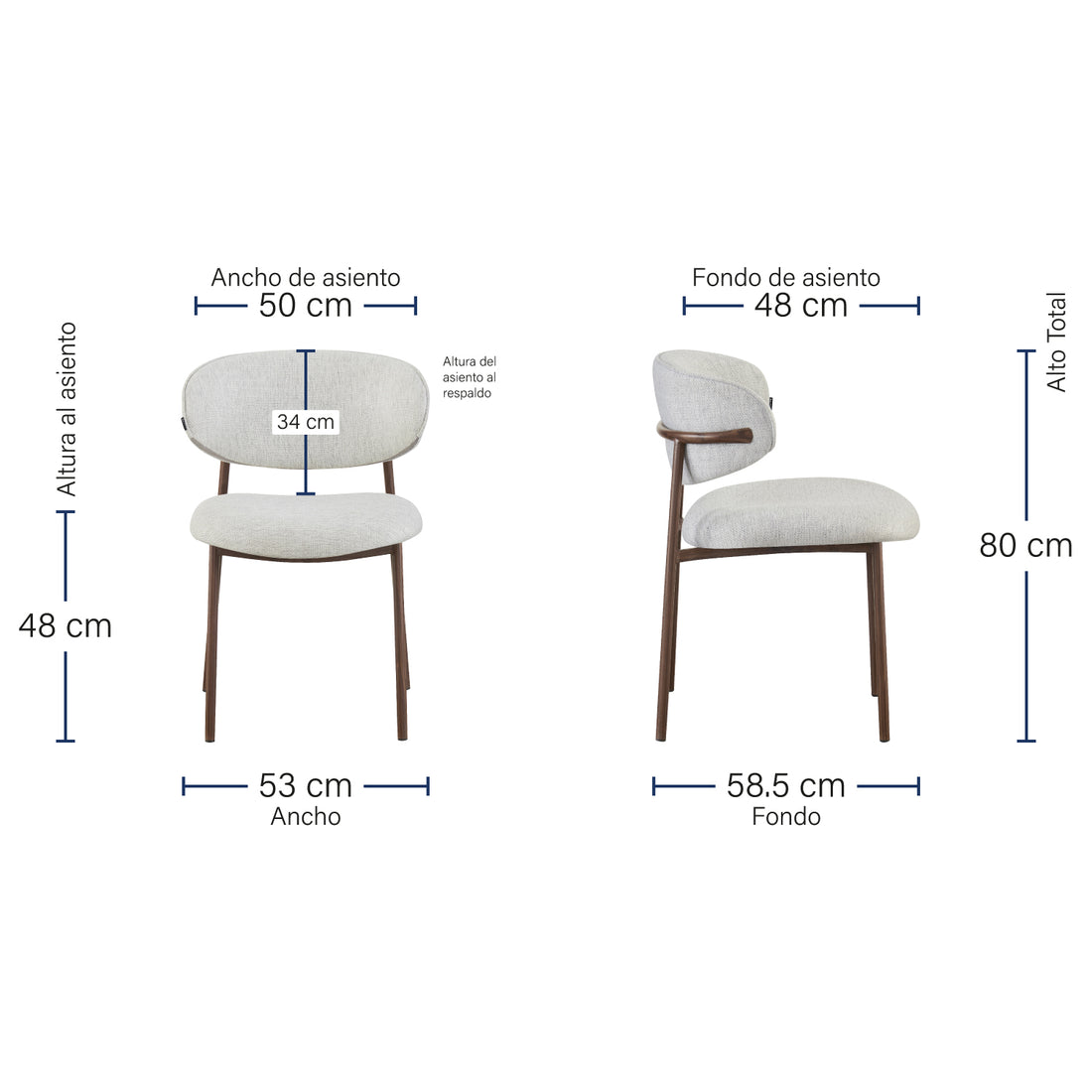 Silla Sicilia Beige Medidas