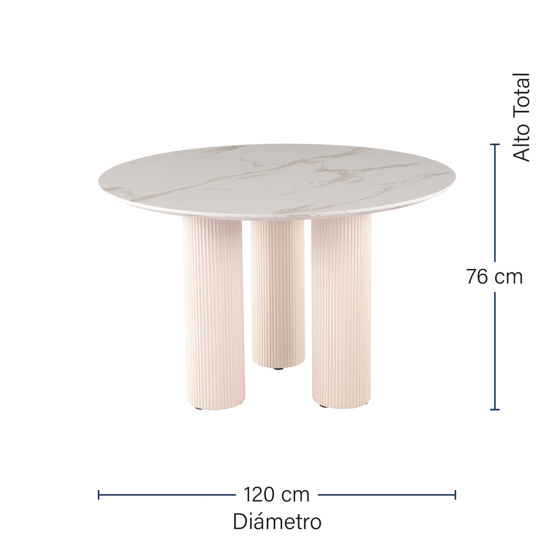 Mesa de Comedor Kos Blanca Medidas