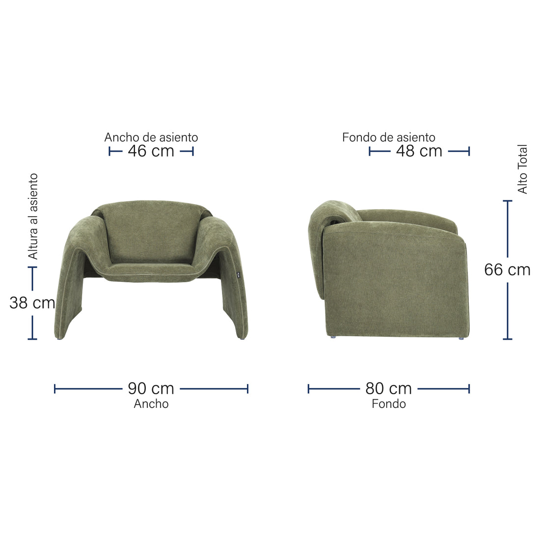 Sillón Melbournee Medidas