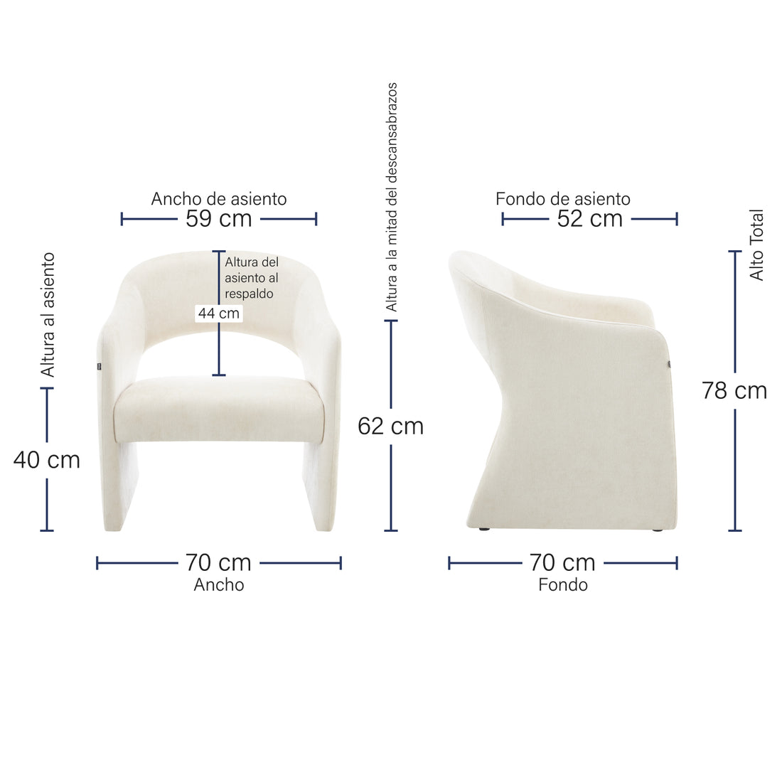 Sillón Qur Medidas