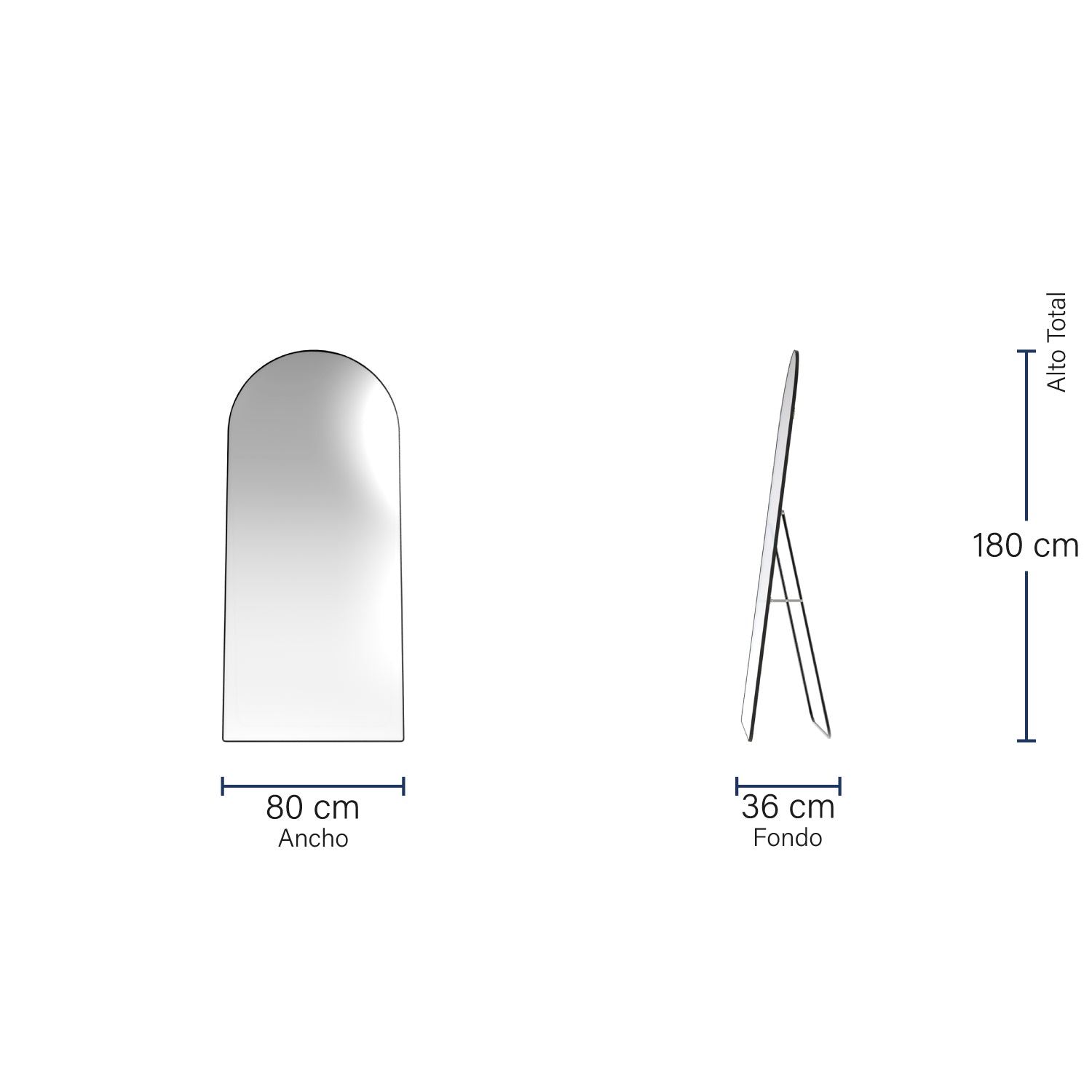 Espejo Seúl 180cm Black Alto