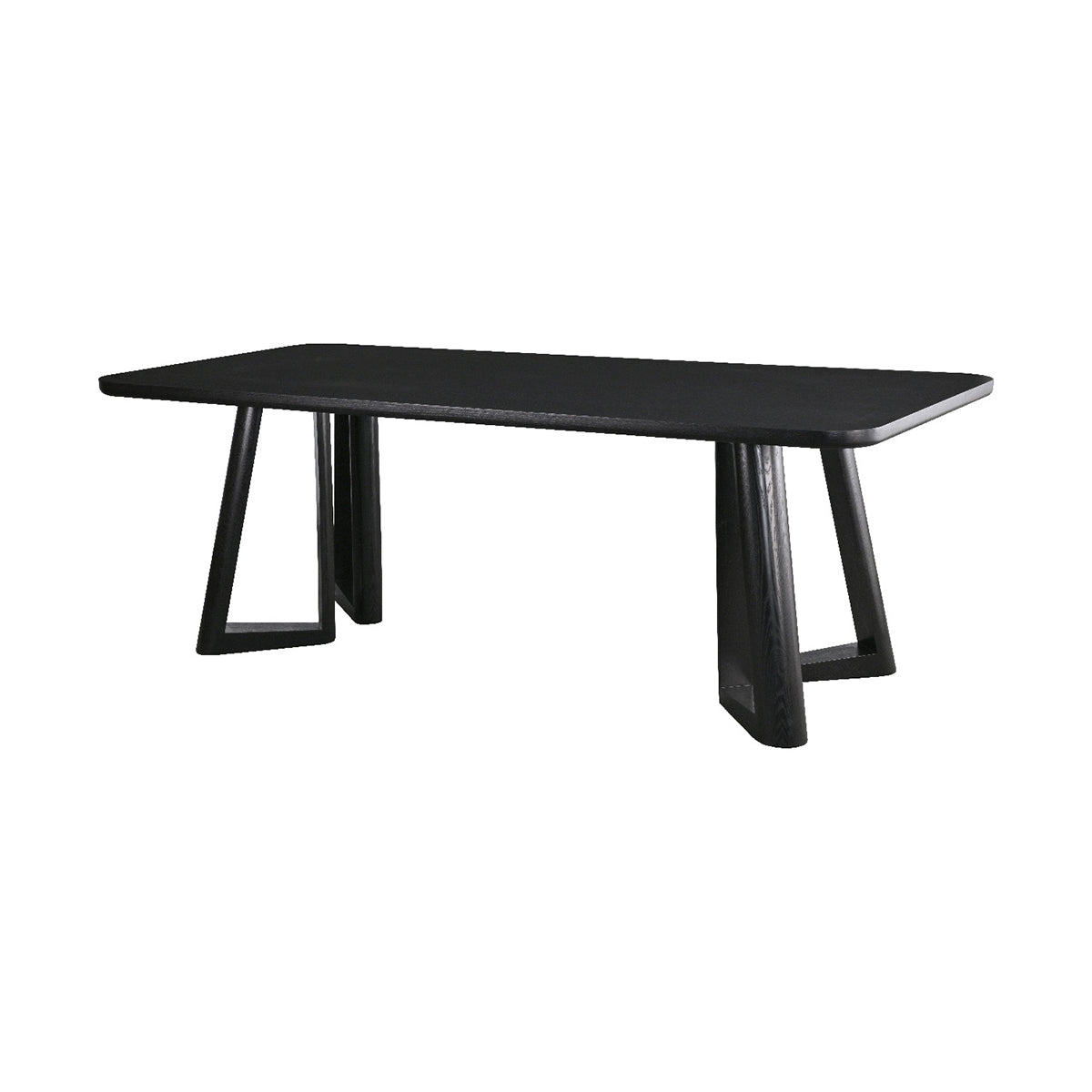 Mesa de comedor Jaipur Negra fondo blanco vista en perspectiva frontal