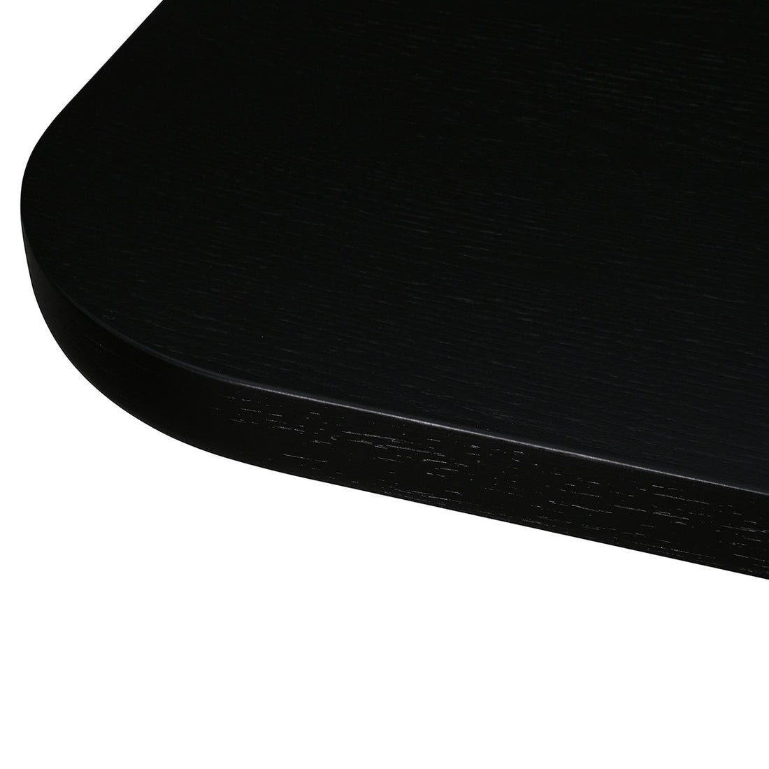 Mesa de comedor Jaipur Negra detalle de textura fondo blanco