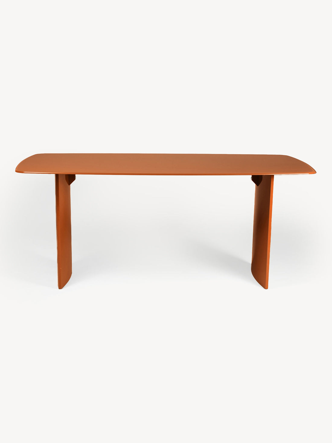 Mesa de comedor Cali naranja, vista de frente