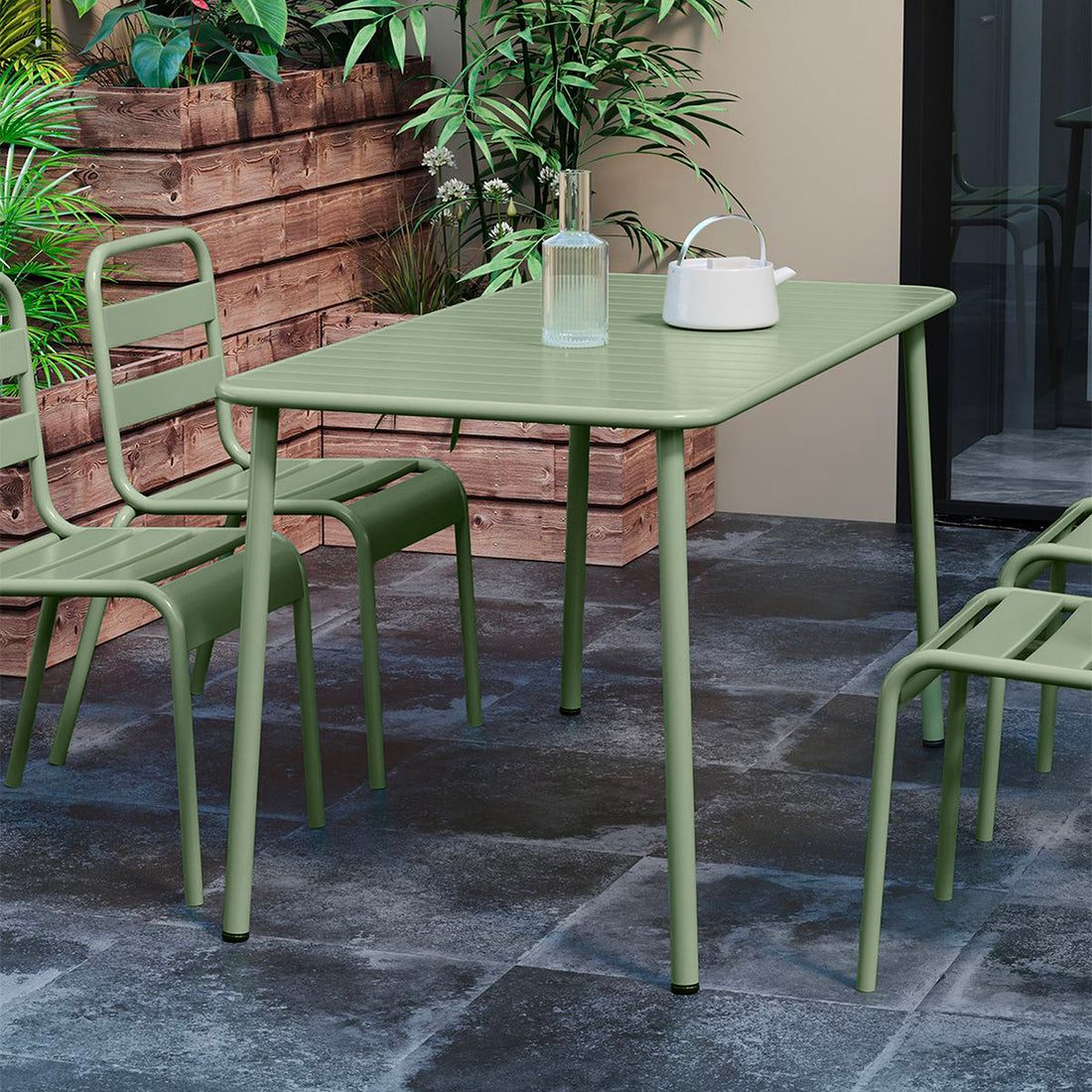 Mesa de Exterior Formentera Olivo en terraza, foto ambientada