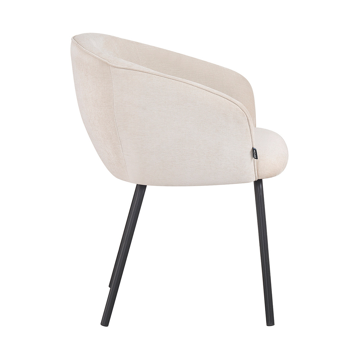 Silla Miami beige fondo blanco vista lateral