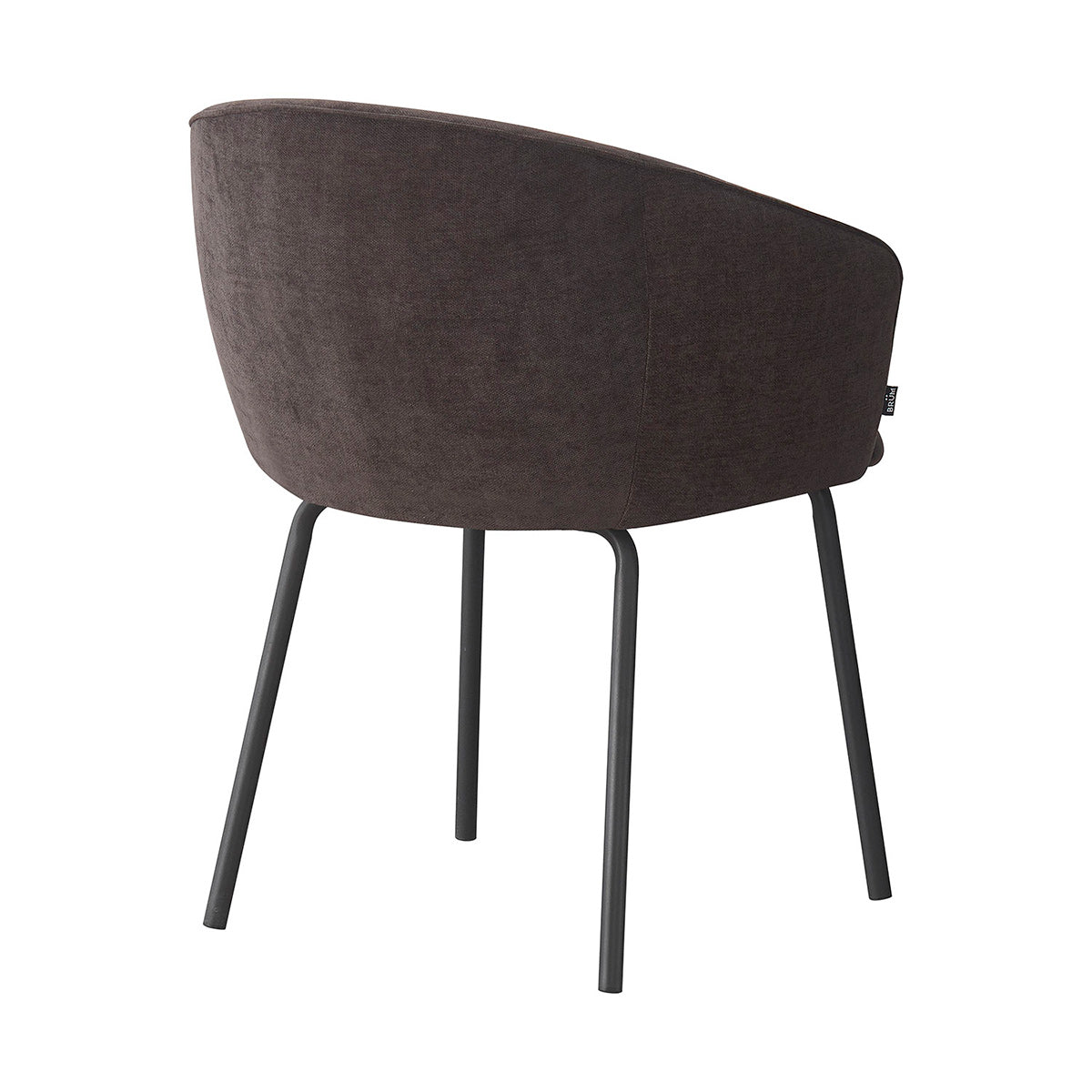 Silla Miami negro fondo blanco vista en perspectiva trasera