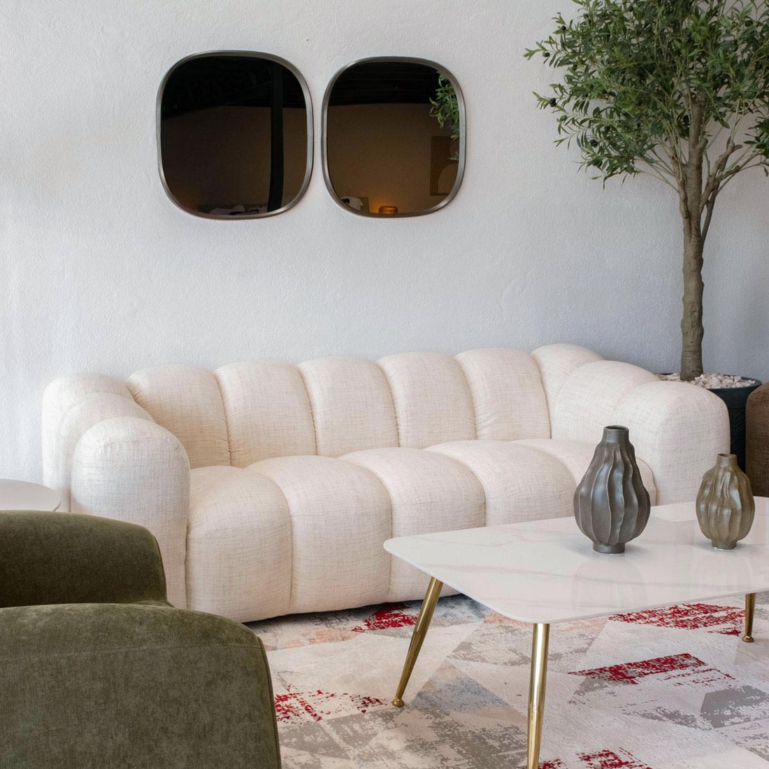 Sofá Mónaco 2 Plazas Beige Vista de producto