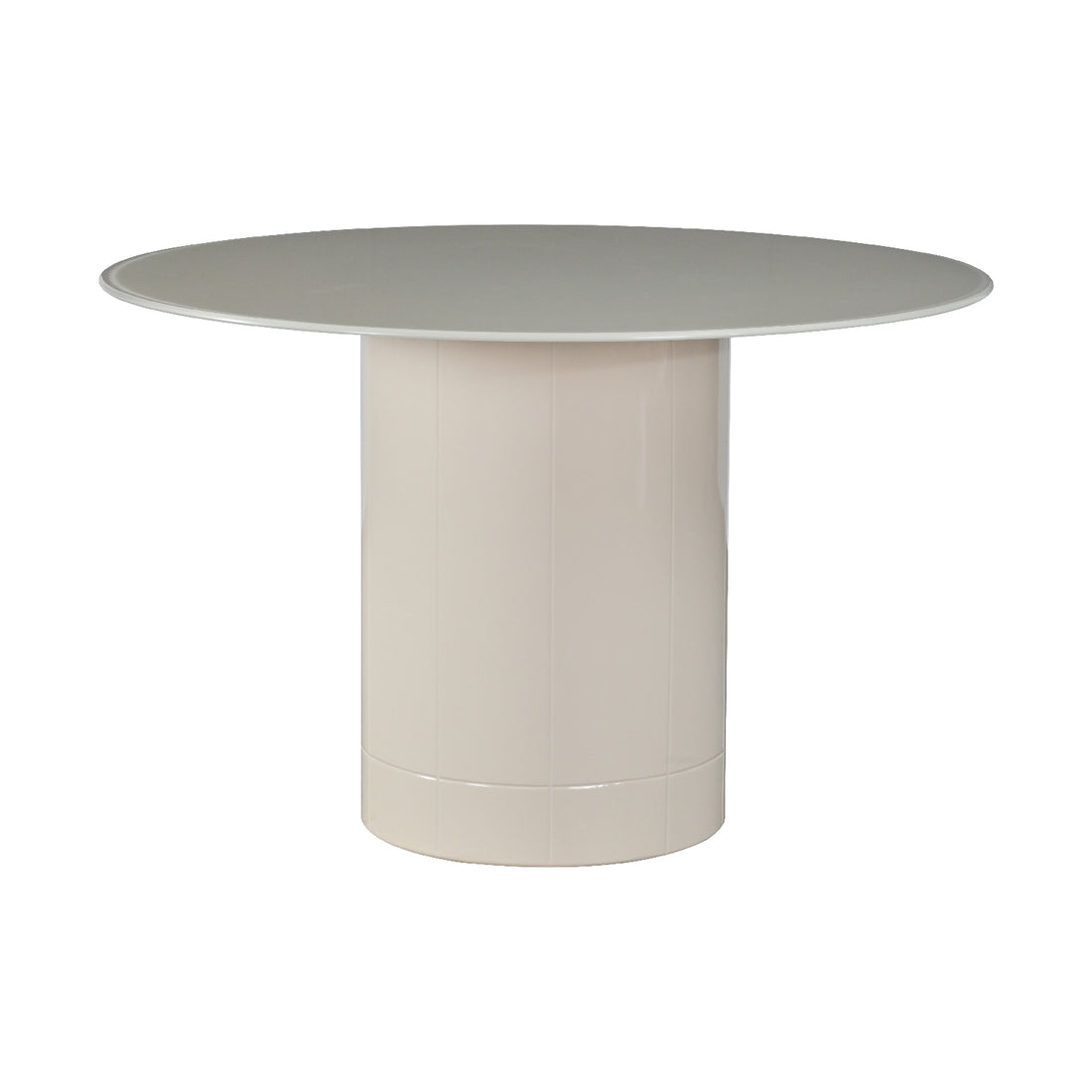 Mesa para comedor Cartagena color beige vista frontal sobre fondo blanco