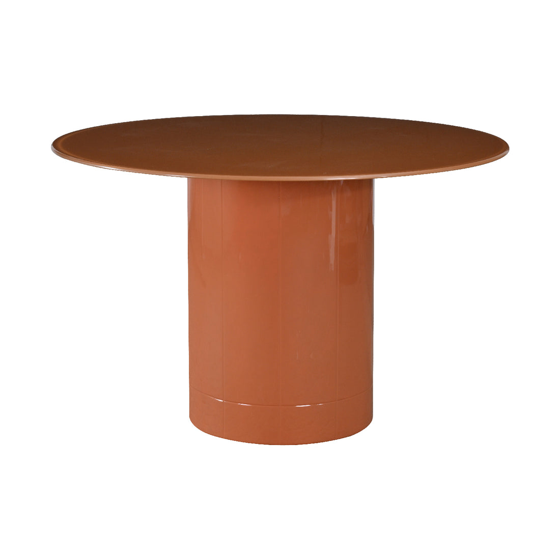 Mesa para comedor Cartagena color naranja vista frontal sobre fondo blanco
