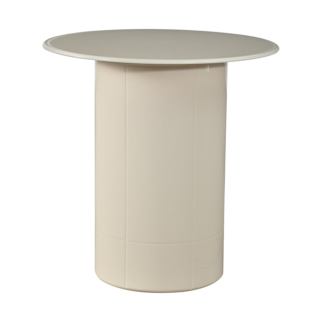 Mesa Lateral Florencia color beige vista de frente sobre fondo blanco