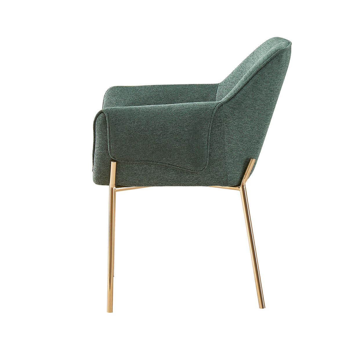 Silla Toronto Verde Fondo Blanco Vista Lateral