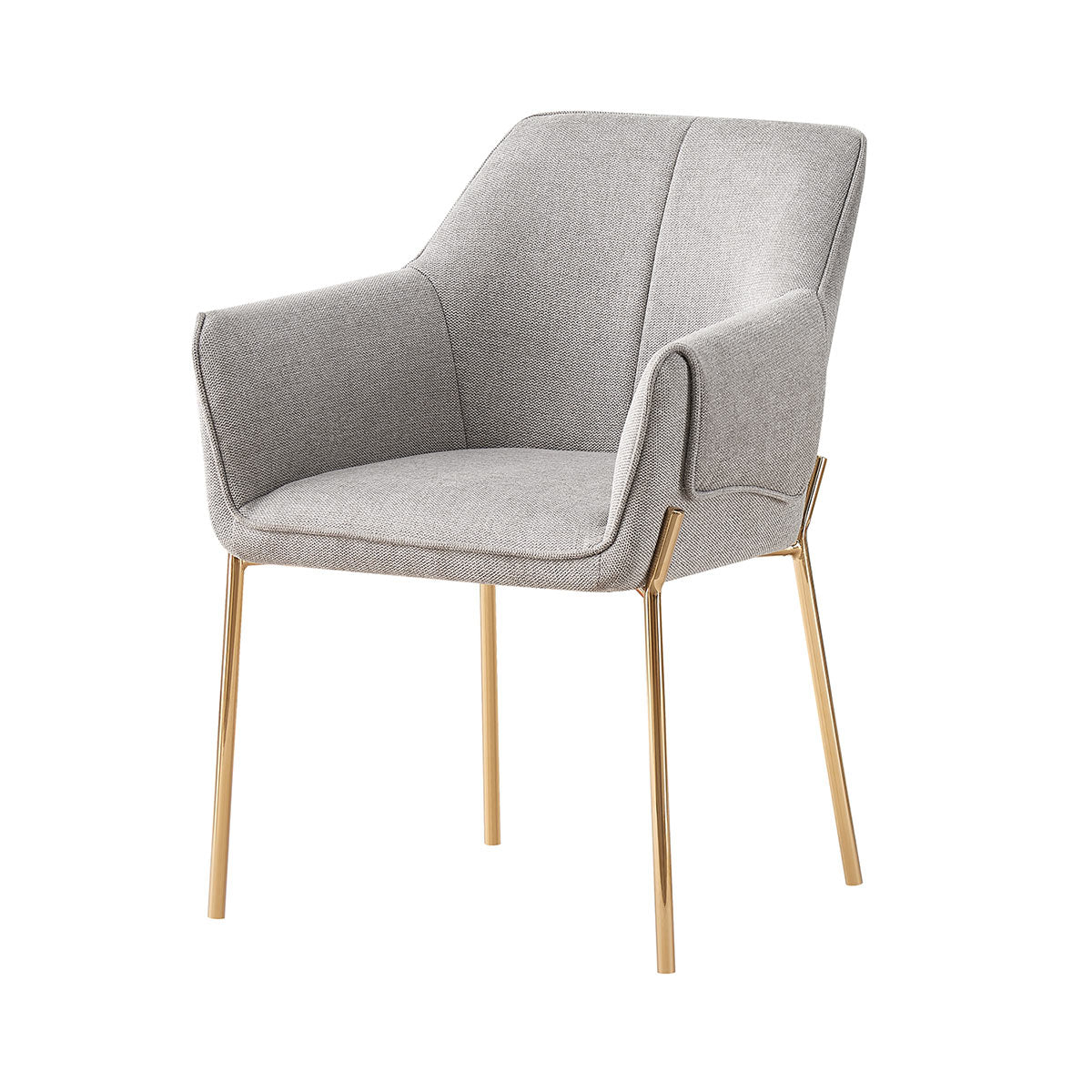 Silla Toronto Gris Fondo Blanco Vista en Perspectiva