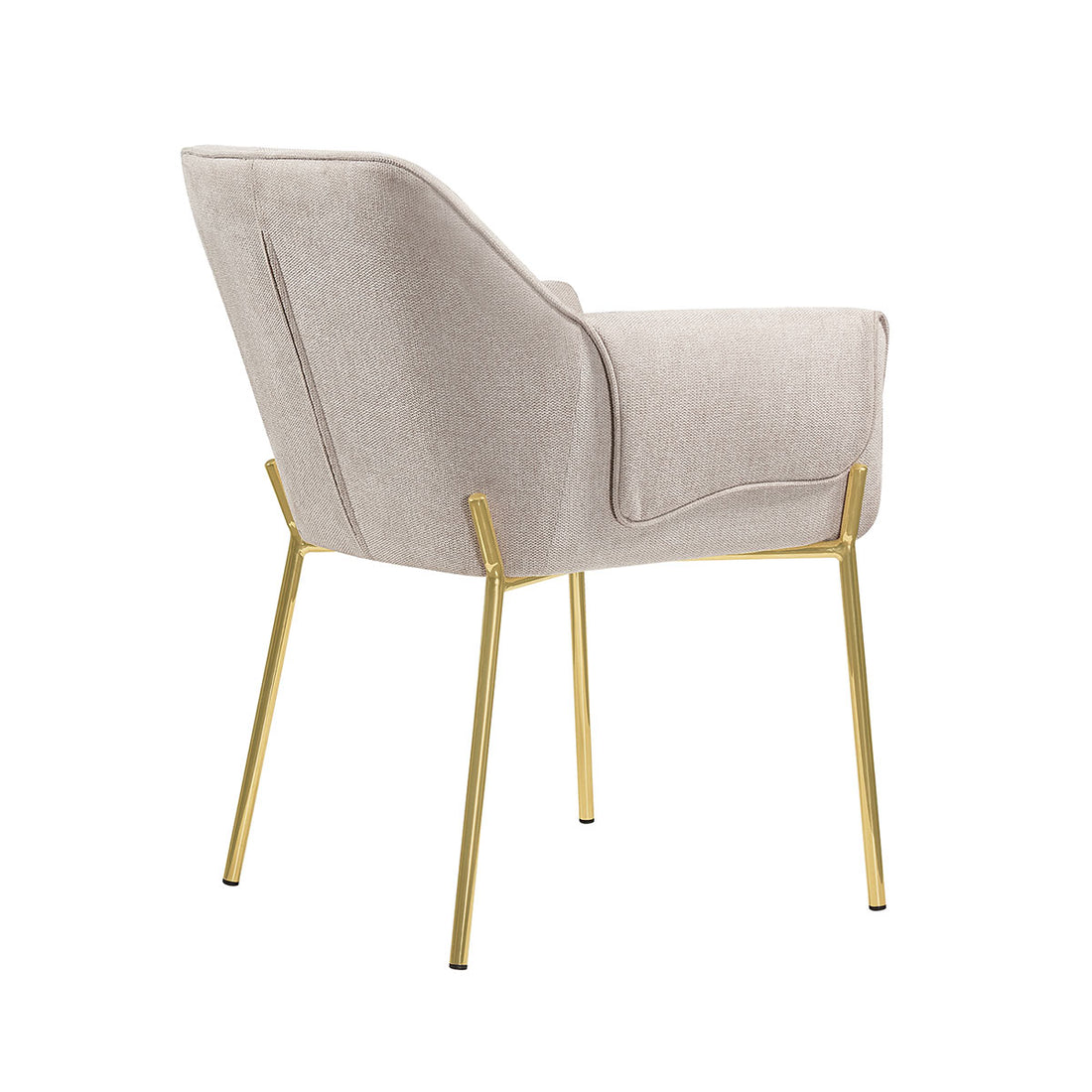 Silla Toronto Beige Fondo Blanco vista en perspectiva Trasera