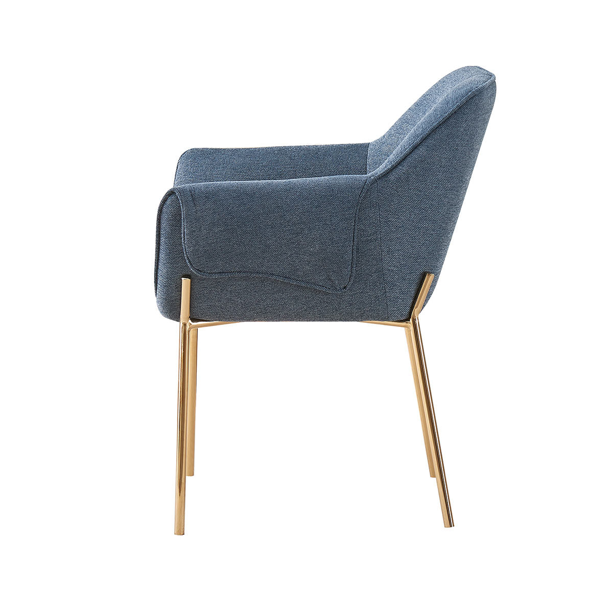 Silla Toronto Azul Fondo Blanco Vista Lateral